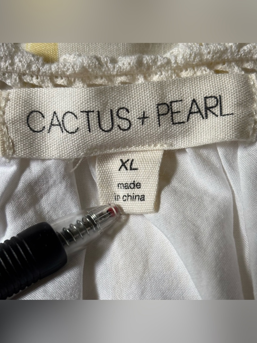 Cactus & Pearl Sz XL Embroidered White Cotton Peasant Boho Romantic Tunic top - Picture 3 of 11